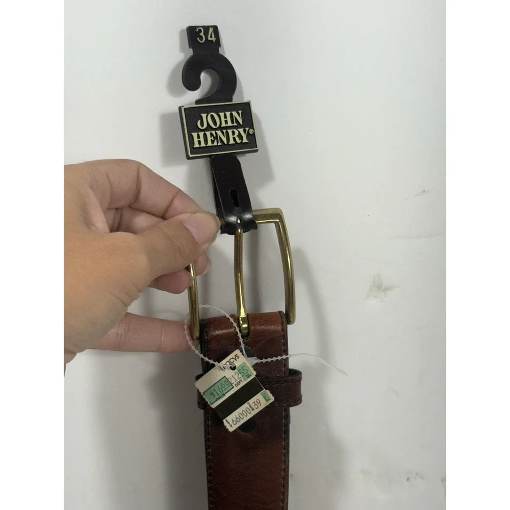 JOHN HENRY Rust Brown Leather Belt‎ 34